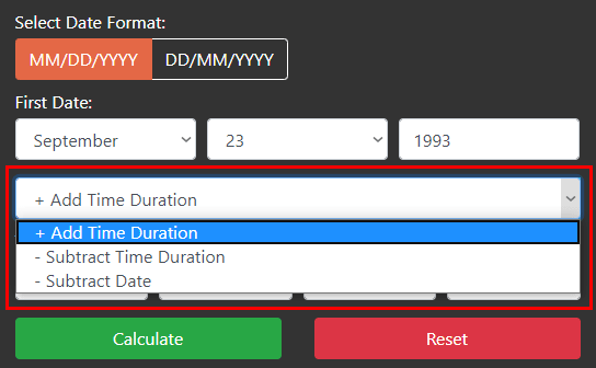 subtract days from a date calculator